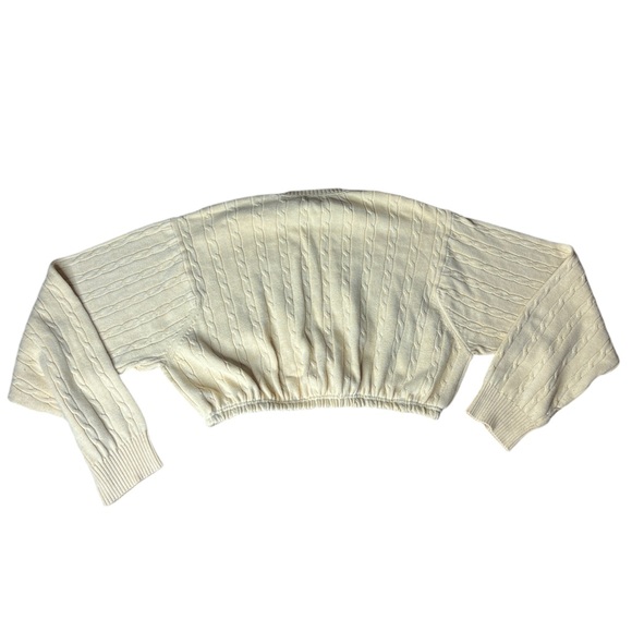 Vintage Izod Reworked Custom Yellow Cropped Crewneck Knit Sweater - Picture 2 of 4